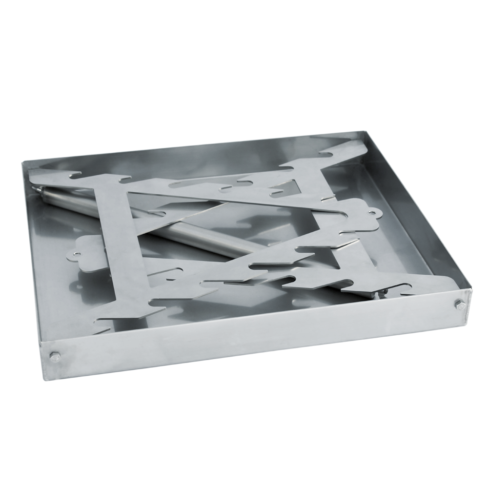 Spießträger aus Edelstahl für Grillspieße eingeklappt