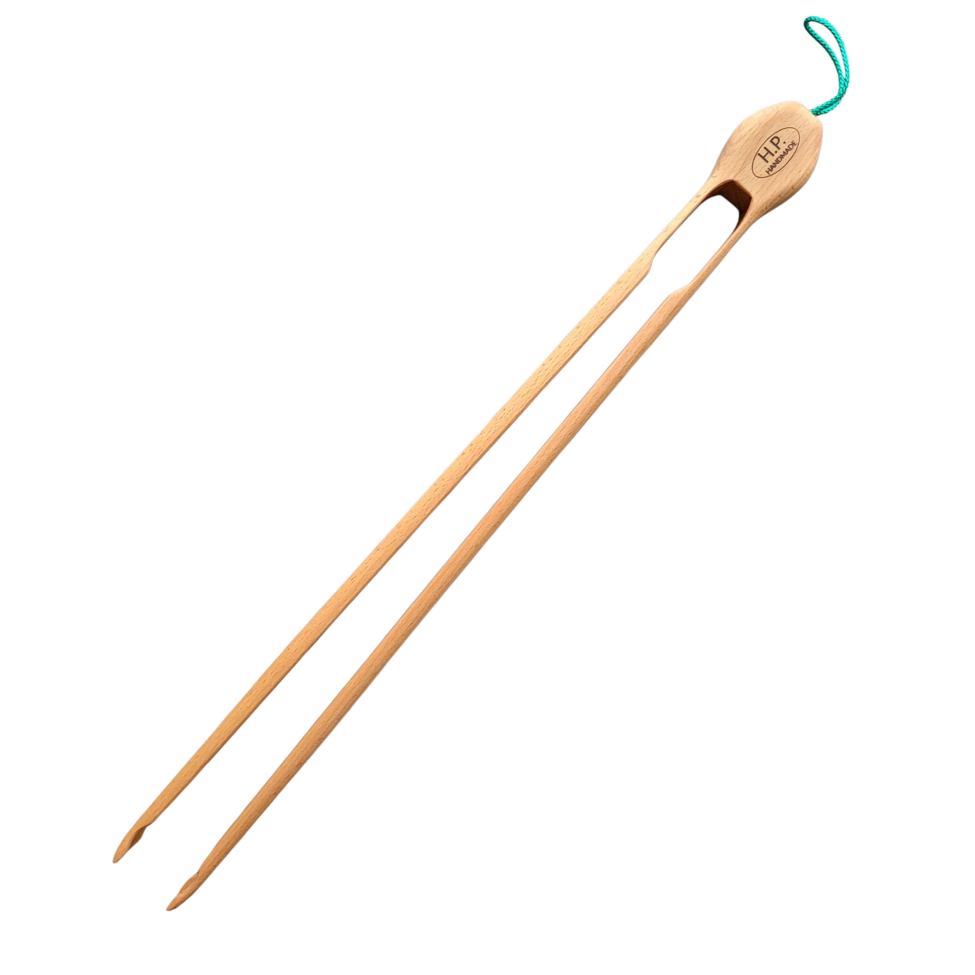 Grillzange aus Buche mit Flaschenöffner