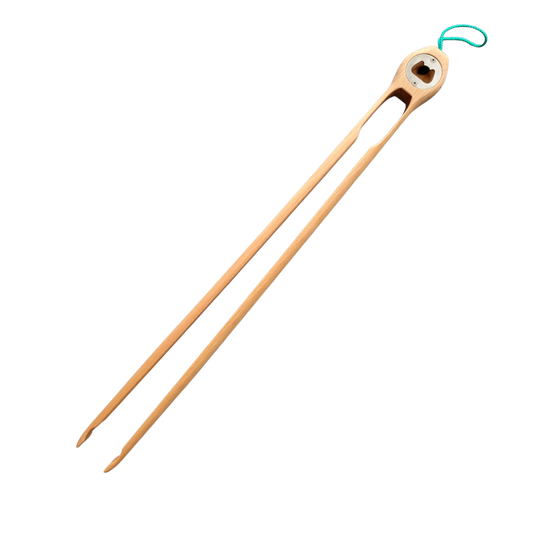 Grillzange aus Buche mit Flaschenöffner